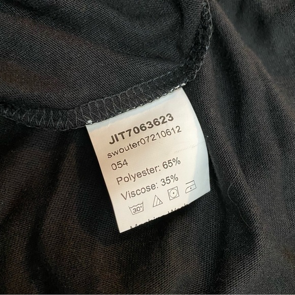 Women Long Sleeves Short Black Dress With Buttons Size Medium - Picture 4 of 4